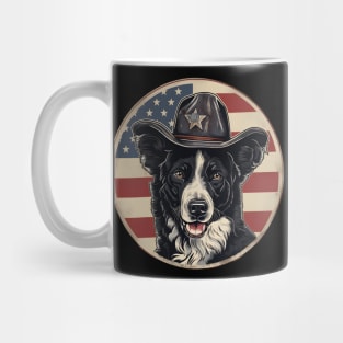 Border Collie 4th of July Mug